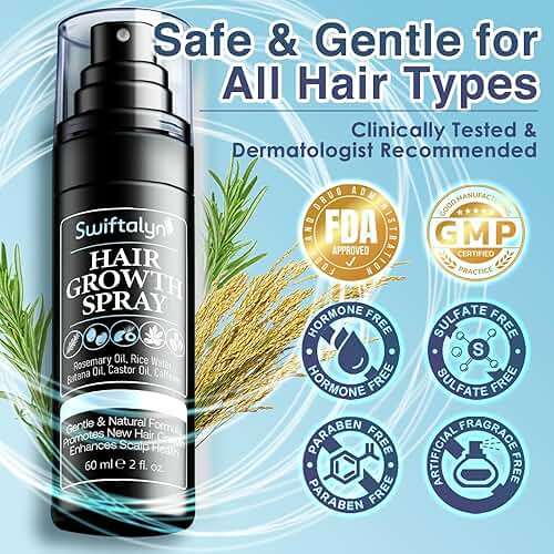 Natural Hair Growth Spray Serum for Men: Hair and Scalp Oil with Rosemary, Batana Oil, Rice Water, Castor Oil, Caffeine, Biotin - Effective Hair Thickening and Hair Loss Treatment for Men 60ml - Image 6