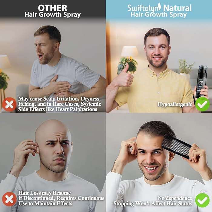 Natural Hair Growth Spray Serum for Men: Hair and Scalp Oil with Rosemary, Batana Oil, Rice Water, Castor Oil, Caffeine, Biotin - Effective Hair Thickening and Hair Loss Treatment for Men 60ml - Image 7