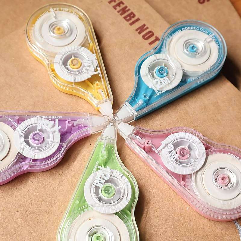 Tramboo 5 Pcs 39.4 Ft Colorful Correction Tape, White Wrong Out Tape Roller Bulk for Noting, Teacher Supplies, School, Office and Home (5 Colors) - Image 7