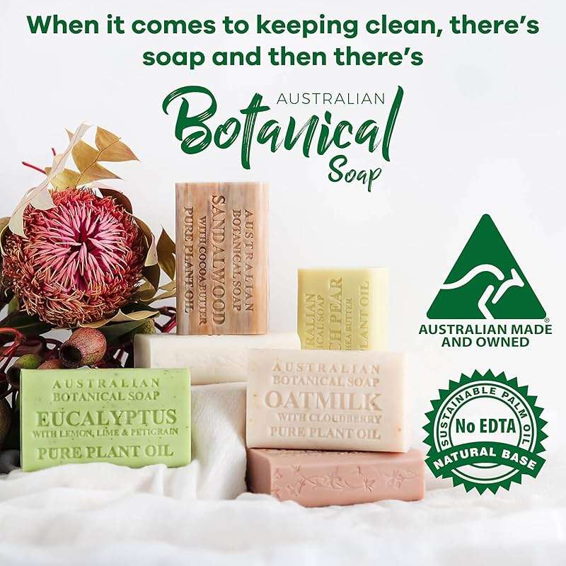 Australian Botanical African Black Soap with Activated Charcoal and Peppermint Oil 6.6 oz, Pack of 8 Activated Charcoal Soap with Raw Organic Shea Butter, for All Skin Types - Image 9