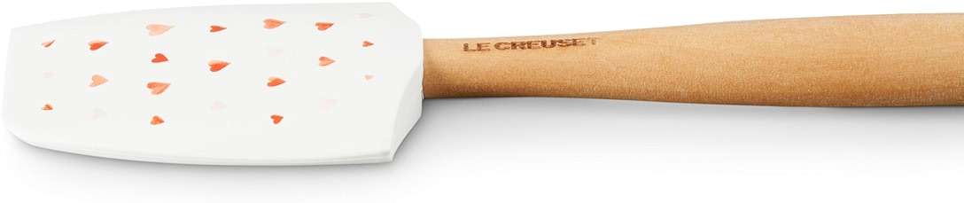 Le Creuset Mon Coeur Collection Silicone Craft Medium Spatula, White with Hearts - Image 2
