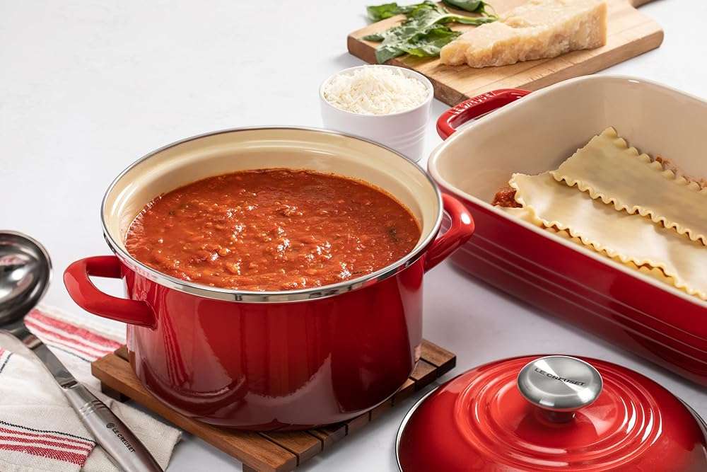 Le Creuset Enamel on Steel Traditional Petite Stockpot, 3.8qt., Sea Salt - Image 2