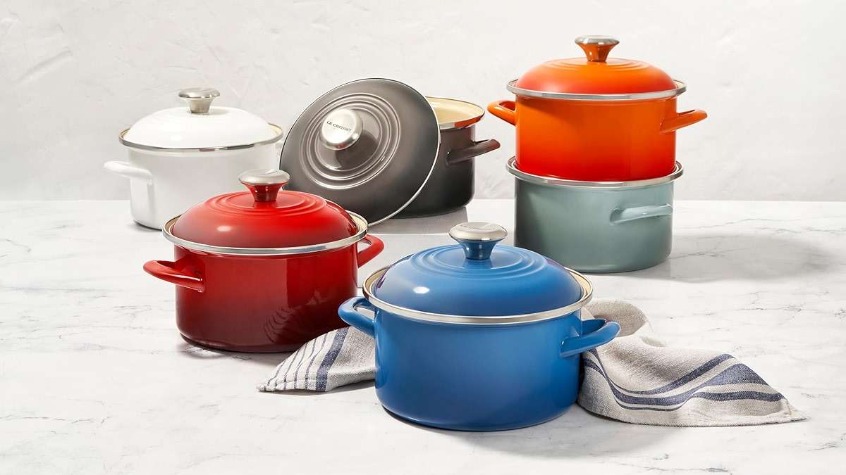 Le Creuset Enamel on Steel Traditional Petite Stockpot, 3.8qt., Sea Salt - Image 6