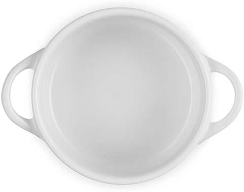 Le Creuset Mon Coeur Collection Stoneware Classic Round Mini Cocotte, 8 Oz., White with Hearts - Image 4
