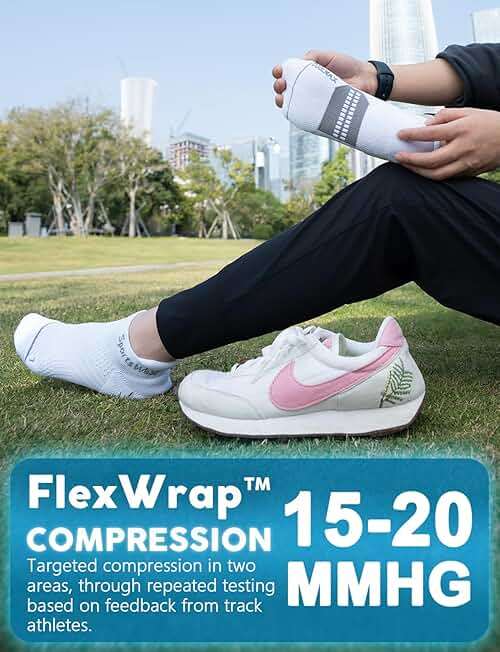 Juclise Coolmax Bamboo Viscose Compression Running No Show Athletic Socks, Anti Blister Moisture Wicking - Image 3