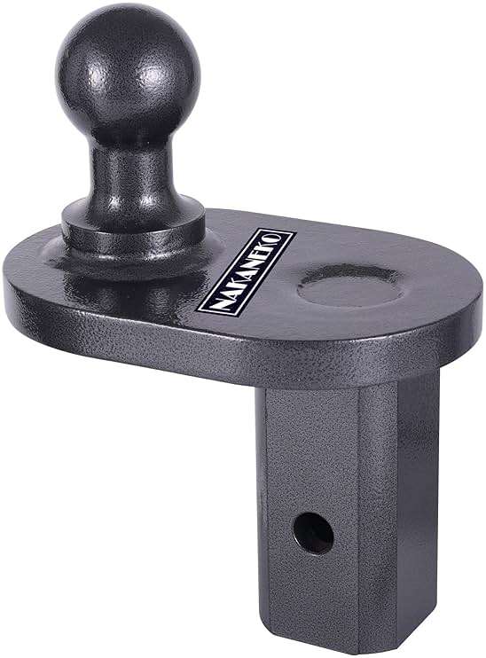 NAKANEKO GNXA4085,4” Offset Gooseneck Ball,Heavy Duty Trailer Hitches Gooseneck Hitch Extender,20000 lbs GTW,5000 lbs VTW,2-5/16 Inch Diameter Ball - Image 1