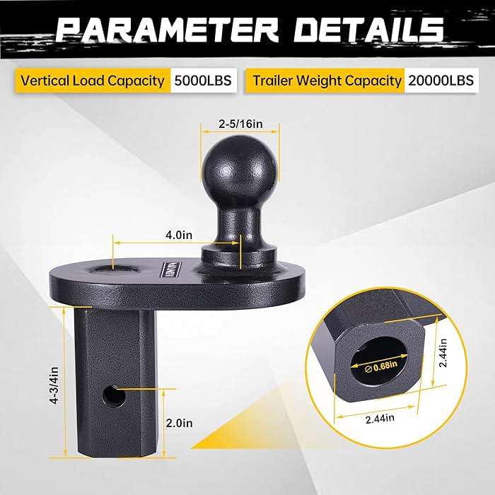 NAKANEKO GNXA4085,4” Offset Gooseneck Ball,Heavy Duty Trailer Hitches Gooseneck Hitch Extender,20000 lbs GTW,5000 lbs VTW,2-5/16 Inch Diameter Ball - Image 6