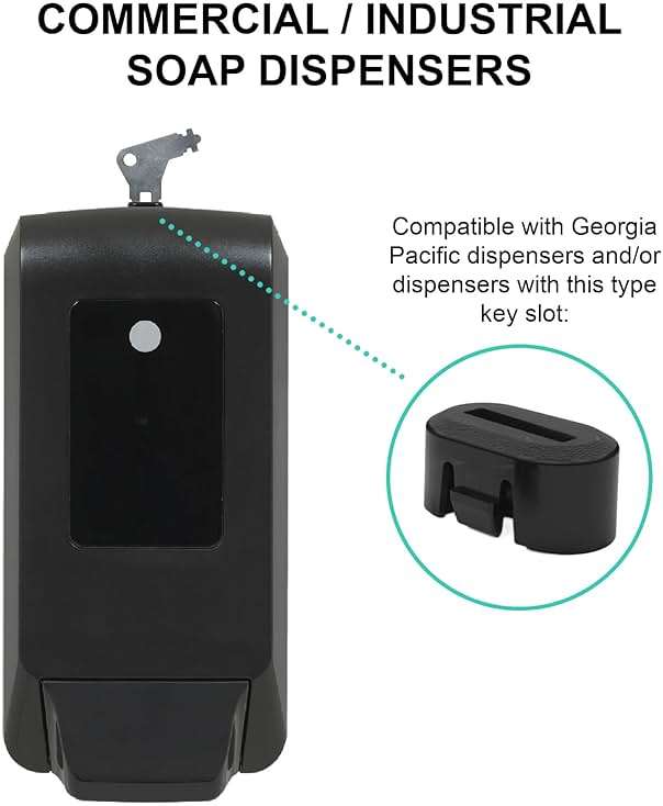 Paper Towel Dispenser Key for Georgia Pacific Commercial Machines - Also Fits GP Toilet Paper and Soap Dispensers, 3-pk - Image 4
