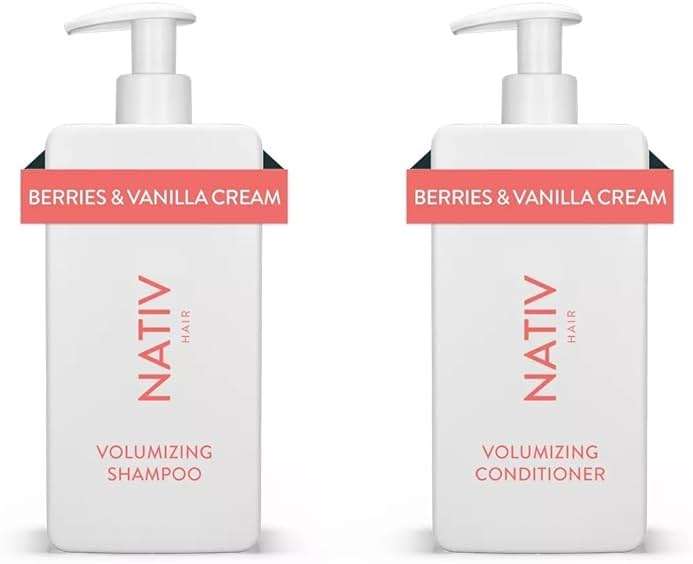 New Limited Edition Collection Shampoo and Conditioner Set By Nativee - 16.5 FL OZ each, (2) bottels (1) Shampoo and (1) Conditioner (Berries & Vanilla Cream) - Image 1