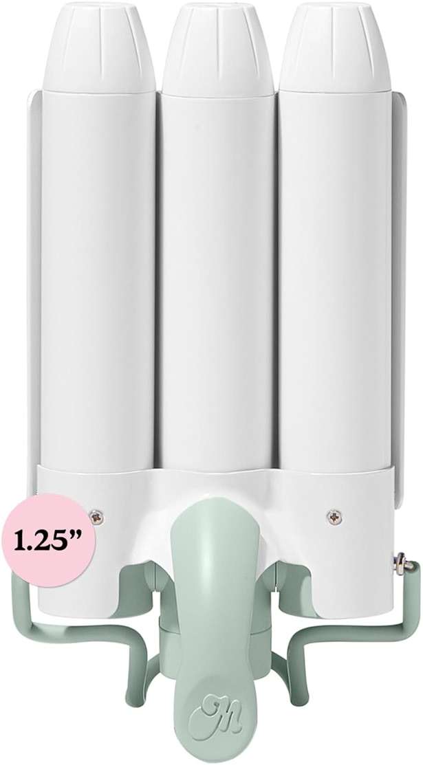 Mane 1.25" Jumbo Hair Waver Styling Attachment - 3 Barrel Curling Iron for Natural-Looking Beach Waves, Frizz-Free Volume & Texture - Detachable Hair Tools Compatible with Power Base - Image 1