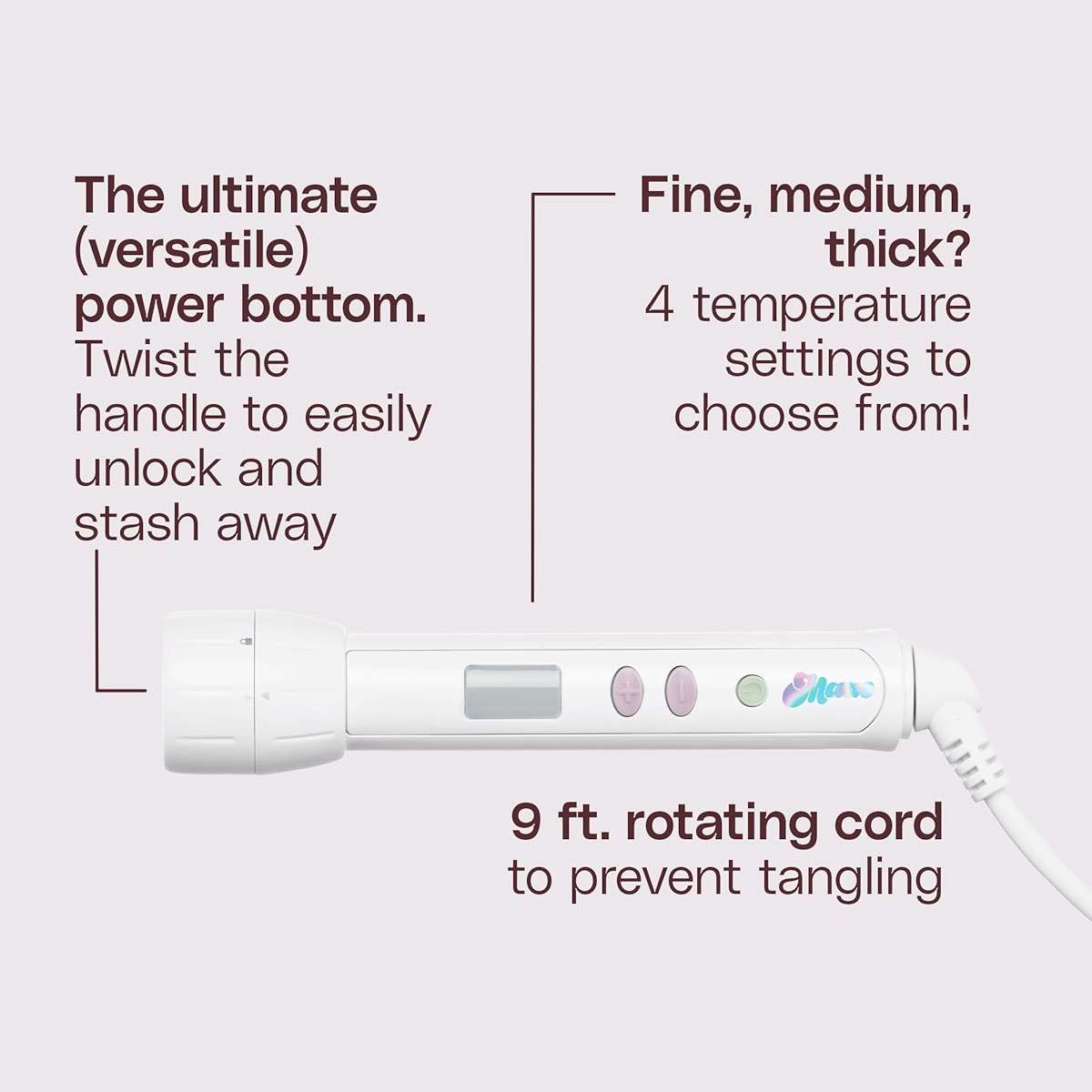 Mane 1.25" Jumbo Hair Waver Styling Attachment - 3 Barrel Curling Iron for Natural-Looking Beach Waves, Frizz-Free Volume & Texture - Detachable Hair Tools Compatible with Power Base - Image 3