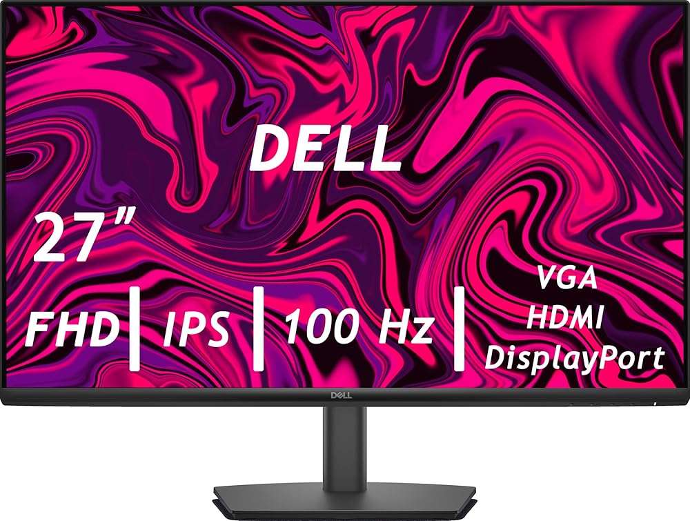 Dell S27 Series - 27" FHD Monitor - IPS 144Hz Refresh Rate - AMD FreeSync - VESA, 16:9 Monitor, 1000 : 1 Contrast Ratio, 1ms MPRT Grey-to-Grey Response Time, Low Blue Light, 2 x HDMI, Black - Image 1