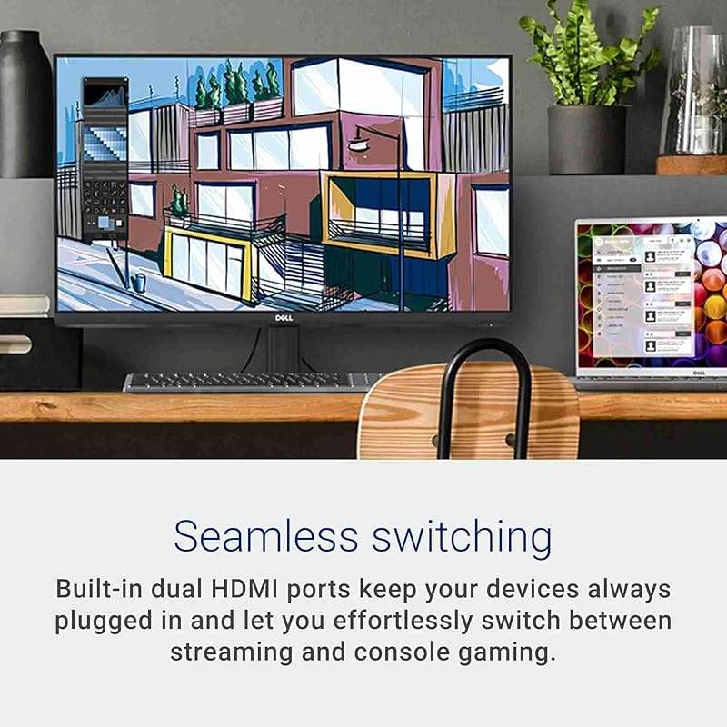 Dell S27 Series - 27" FHD Monitor - IPS 144Hz Refresh Rate - AMD FreeSync - VESA, 16:9 Monitor, 1000 : 1 Contrast Ratio, 1ms MPRT Grey-to-Grey Response Time, Low Blue Light, 2 x HDMI, Black - Image 2