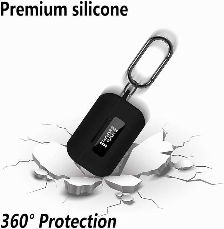 Geiomoo Silicone Case for TOZO NC9 2024, Protective Cover with Carabiner (Black) - Image 4