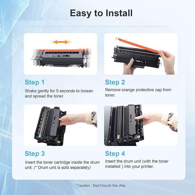 TN760 Toner for Brother Printer Replacement for Brother TN760 TN-760 TN730 TN-730 to use with DCP-L2550DW MFC-L2710DW MFC-L2750DW HL-L2350DW HL-L2370DW HL-L2395DW HL-L2390DW Printer (4 Black) - Image 5