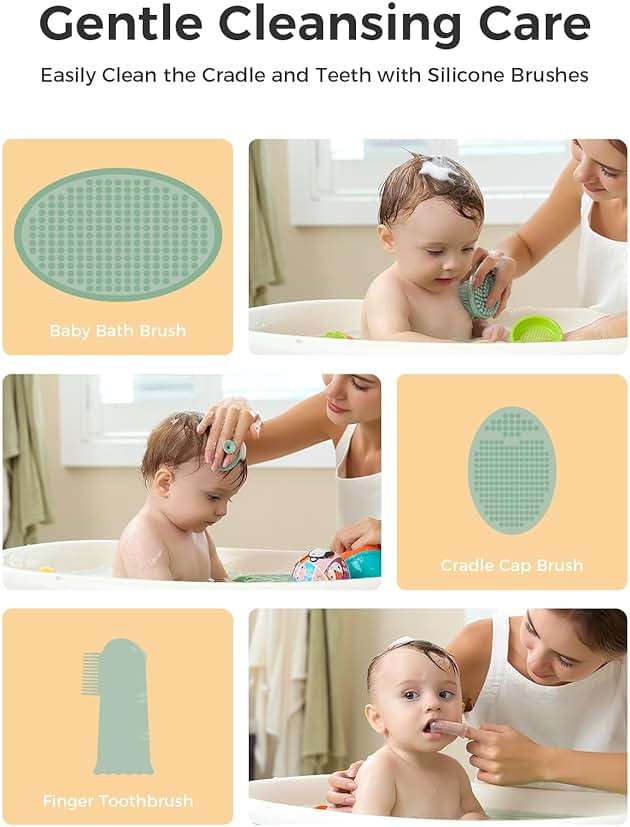 Momcozy Core Baby Kit, Baby Shower & Registry Essential Kit for Grooming&Health&Cleansing Care, Includes Nail File Kits, Nasal Aspirator, Gas Relief Tubes, Bath Brushes, Toothbrush, Comb, Storage Case - Image 6