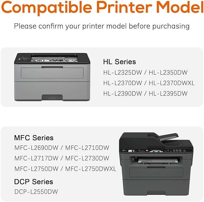 Compatible DR730 Drum Unit Brother (NOT Toner) for MFC-L2750DW HL-L2370DW MFC-L2710DW HL-L2350DW DCP-L2550DW(2 Black) - Image 3