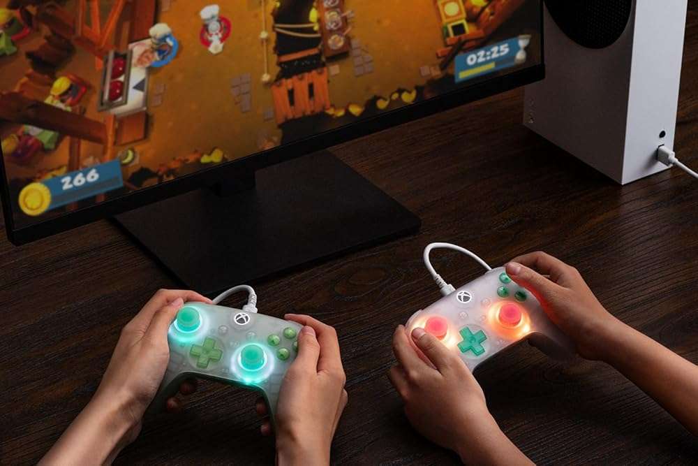 8BitDo Ultimate Mini Wired Controller for Xbox with RGB Lighting Fire Ring, Hall Effect Joysticks and Triggers, for Xbox Series X|S, Xbox One, Windows 10/11 - Officially Licensed (Translucent Green) - Image 7