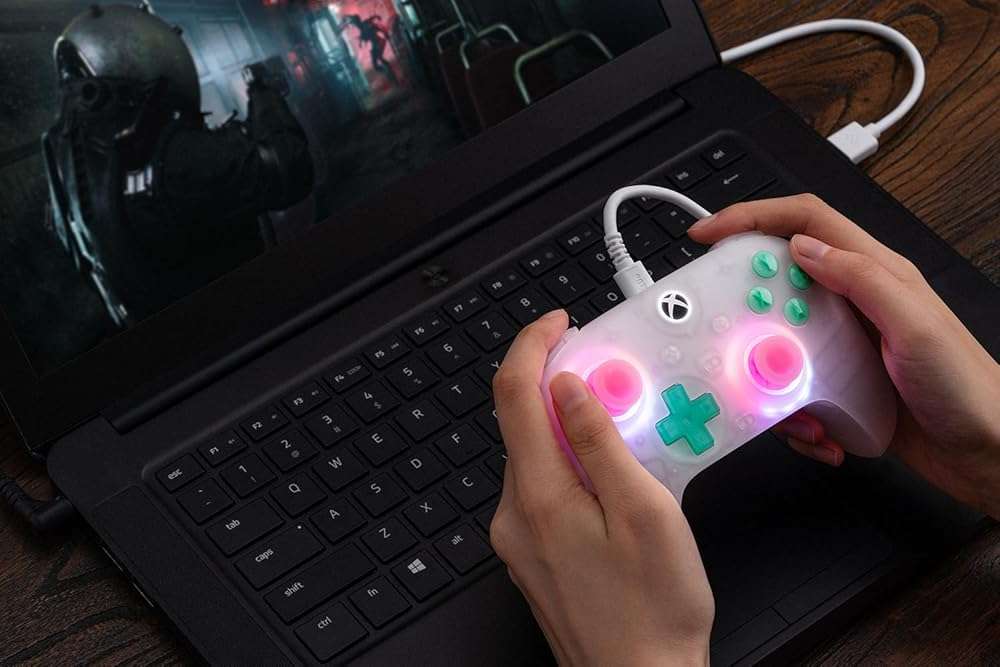 8BitDo Ultimate Mini Wired Controller for Xbox with RGB Lighting Fire Ring, Hall Effect Joysticks and Triggers, for Xbox Series X|S, Xbox One, Windows 10/11 - Officially Licensed (Translucent Green) - Image 8