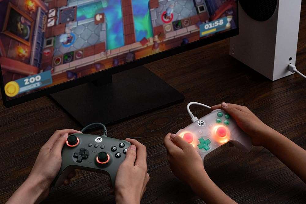 8BitDo Ultimate Mini Wired Controller for Xbox with RGB Lighting Fire Ring, Hall Effect Joysticks and Triggers, for Xbox Series X|S, Xbox One, Windows 10/11 - Officially Licensed (Translucent Green) - Image 9