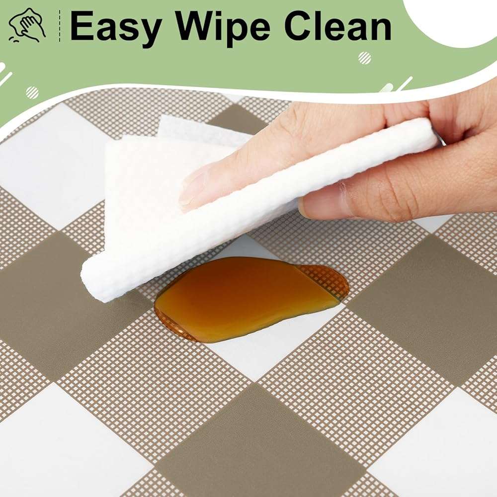 misaya 4 Packs Buffalo Disposable Table Cloth, 54 x 108 Inch Waterproof Plastic Tablecloth, Rectangle Khaki and White Checkered Table Covers for Picnic, Birthday, Party - Image 6
