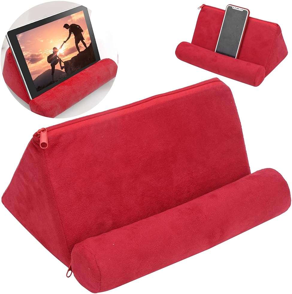 lvifloae Pillow Tablet Stand Holder Mobile Phone Support Ipad Pillow Stand Lap Samhousing Bed Rest Cushion Tablet Reading Holder for Book Kindle Tab iPad Tablets Smartphones Magazines - Image 1