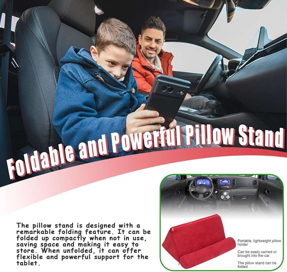lvifloae Pillow Tablet Stand Holder Mobile Phone Support Ipad Pillow Stand Lap Samhousing Bed Rest Cushion Tablet Reading Holder for Book Kindle Tab iPad Tablets Smartphones Magazines - Image 4