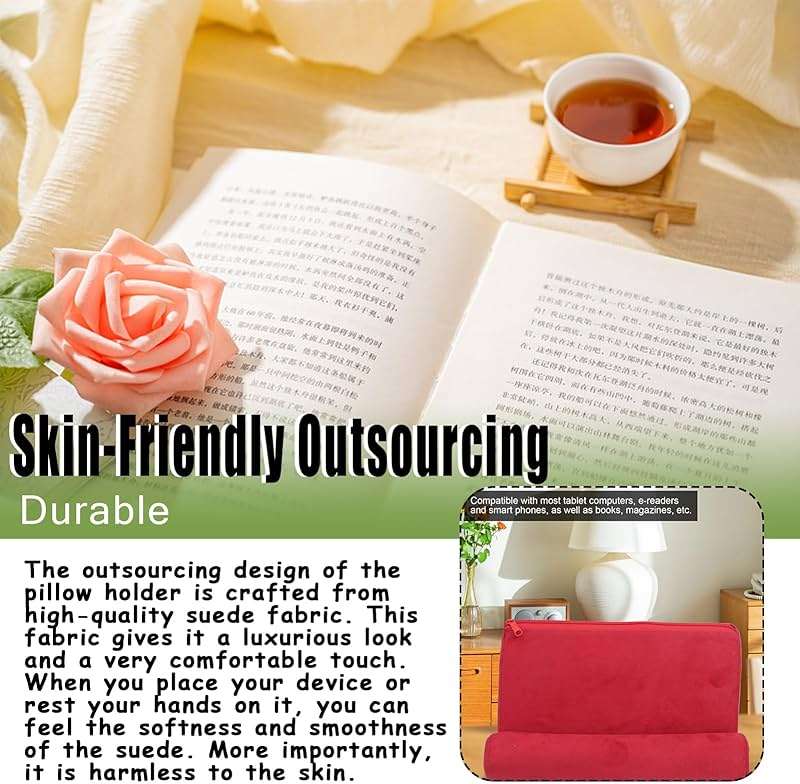 lvifloae Pillow Tablet Stand Holder Mobile Phone Support Ipad Pillow Stand Lap Samhousing Bed Rest Cushion Tablet Reading Holder for Book Kindle Tab iPad Tablets Smartphones Magazines - Image 7