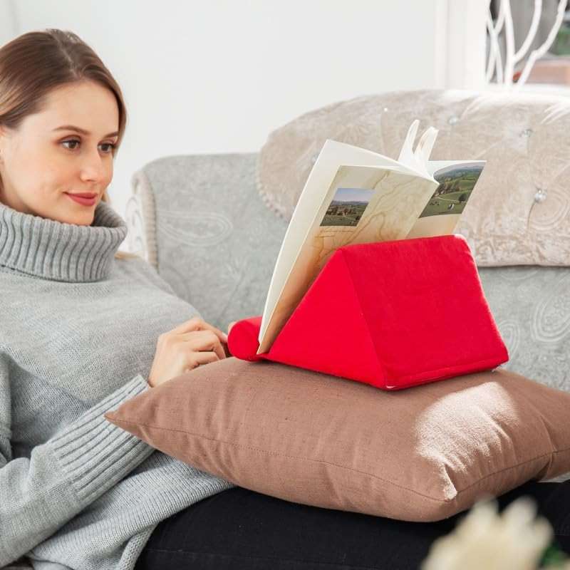 lvifloae Pillow Tablet Stand Holder Mobile Phone Support Ipad Pillow Stand Lap Samhousing Bed Rest Cushion Tablet Reading Holder for Book Kindle Tab iPad Tablets Smartphones Magazines - Image 9