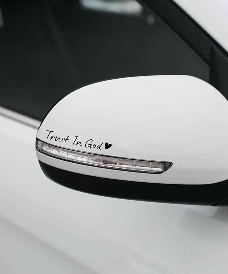 SCUARI 4PCS Car Stickers,Cars Decals,Car Accessories Trust in God Rearview Mirror Sticker,Auto Stickers and Decals,Auto Decals for Women,Trust in God Mirror Decoration,Fits Most Vehicles (Black) - Image 6