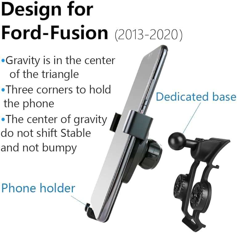 Car Phone Holder for Ford Fusion 2013 2014 2015 2016 2017 2018 2019 2020 Auto Accessories Navigation Bracket Interior Decoration Screen Dash Board Mobile Cell Phone Mount Smartphone case - Image 6