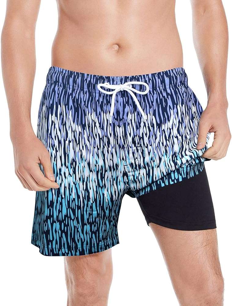 MILANKERR 5.5 inch Mens Swim Trunks with Compression Liner,Mens Bathing Suit Quick Dry Stretch Swimming Trunks - Image 2