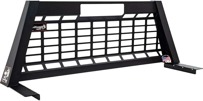 GuardDogg by Buyers 851360 20.20" Matte Black Heavy-Duty Steel Pickup Truck Headache Rack w/Mounting Brackets, Popular with Silverado 1500 & Sierra 1500, Made in The USA - Image 1