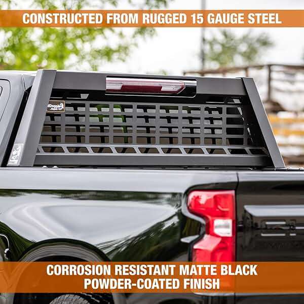 GuardDogg by Buyers 851360 20.20" Matte Black Heavy-Duty Steel Pickup Truck Headache Rack w/Mounting Brackets, Popular with Silverado 1500 & Sierra 1500, Made in The USA - Image 6
