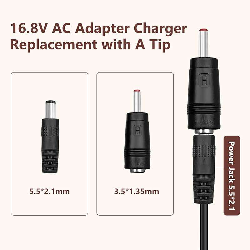 16.8V Charger for Massage Gun Compatible with TheraGun, Hyperice, Medcursor, Mebak, Toloco, Sportneer, Sonic, Fusion, Youdgee, Sharper Image, Olsky，Cryotex, Cholas Massage Gun - 79in DC Charger - Image 4