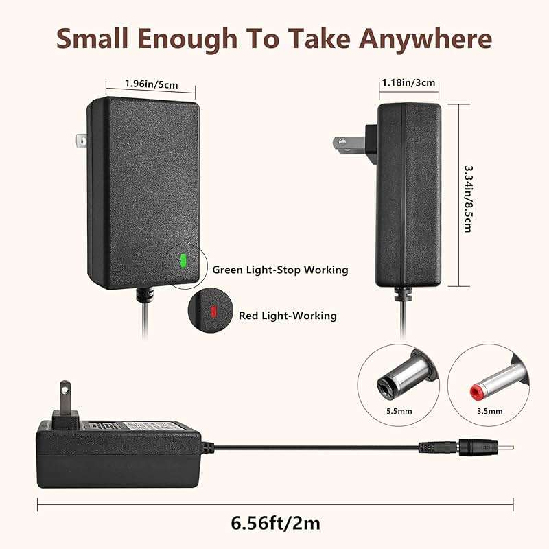16.8V Charger for Massage Gun Compatible with TheraGun, Hyperice, Medcursor, Mebak, Toloco, Sportneer, Sonic, Fusion, Youdgee, Sharper Image, Olsky，Cryotex, Cholas Massage Gun - 79in DC Charger - Image 5