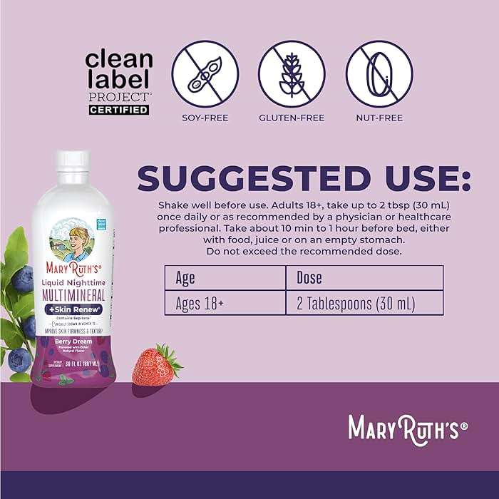 MaryRuth's Liquid Nighttime Liquid Multimineral + Skin Renew | Clinically Shown in Women to Reduce Fine Wrinkle & Improve Skin Firmness | Sepitone | NO Melatonin | Magnesium | Vegan | 30 Servings - Image 3