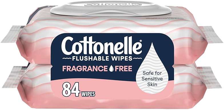 Cottonelle Fragrance Free Flushable Wet Wipes, Adult Wet Wipes, 2 Flip-Top Packs, 42 Wipes Per Pack - Image 1