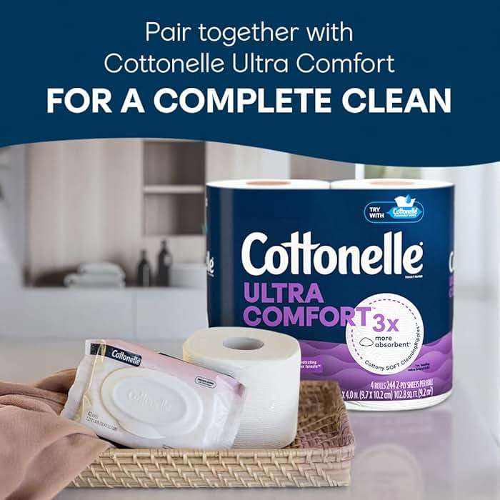 Cottonelle Fragrance Free Flushable Wet Wipes, Adult Wet Wipes, 2 Flip-Top Packs, 42 Wipes Per Pack - Image 6