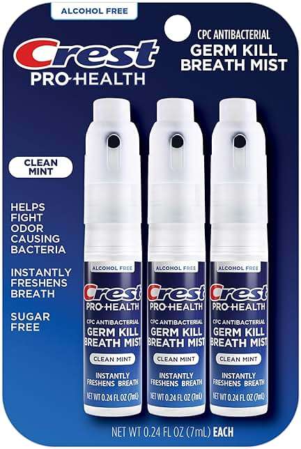 Crest Pro-Health | Portable Alcohol-Free CPC Mist with Clean Mint Flavor | Instant Fresh Breath - 3 Count (0.24oz/7ml) Breath Spray - Image 1
