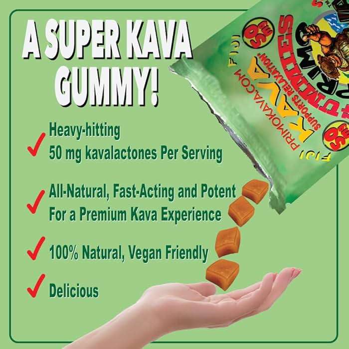 Kava Gummies 750mg – Strong Noble Kava with 750mg Kavalactones per Package for Calm & Relaxation – Alcohol-Free – Fast-Acting Fiji Kava Root Extract- Certified 3rd Party Testing – Root Beer Flavor - Image 5