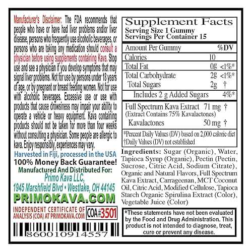 Kava Gummies 750mg – Strong Noble Kava with 750mg Kavalactones per Package for Calm & Relaxation – Alcohol-Free – Fast-Acting Fiji Kava Root Extract- Certified 3rd Party Testing – Root Beer Flavor - Image 8