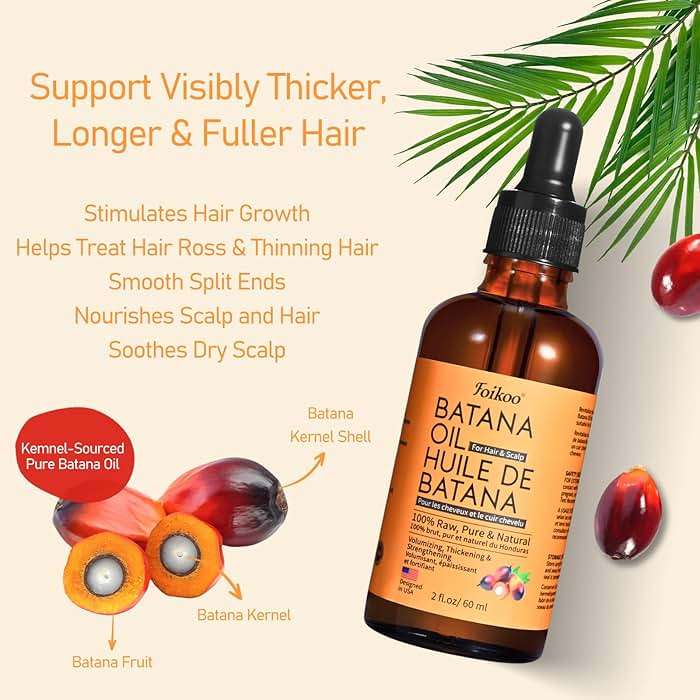 FOIKOO Batana Oil for Hair Growth Dr Sebi Organic, 100% Raw Pure & Natural Botana Oil from Honduras, Deeply Nourishing Scalp for Hair Thicker and Stronger (2 Fl Oz, Pure) - Image 6