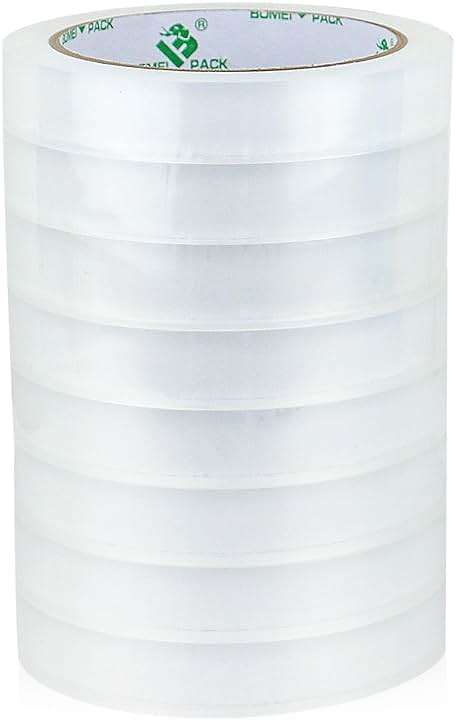 BOMEI PACK 8Rolls Clear Tape Refills for Dispenser, Transparent Gift Wrap Tape 3inch Core for Home, Office, 3/4inch x 60yds - Image 8