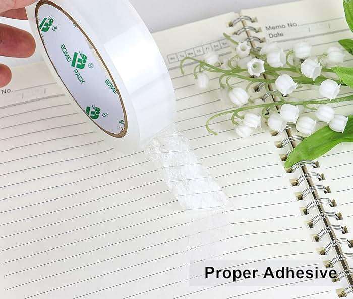 BOMEI PACK 8Rolls Clear Tape Refills for Dispenser, 1 inch x 60yds, Transparent Gift Wrap Tape 3inch Core for Home, Office - Image 4