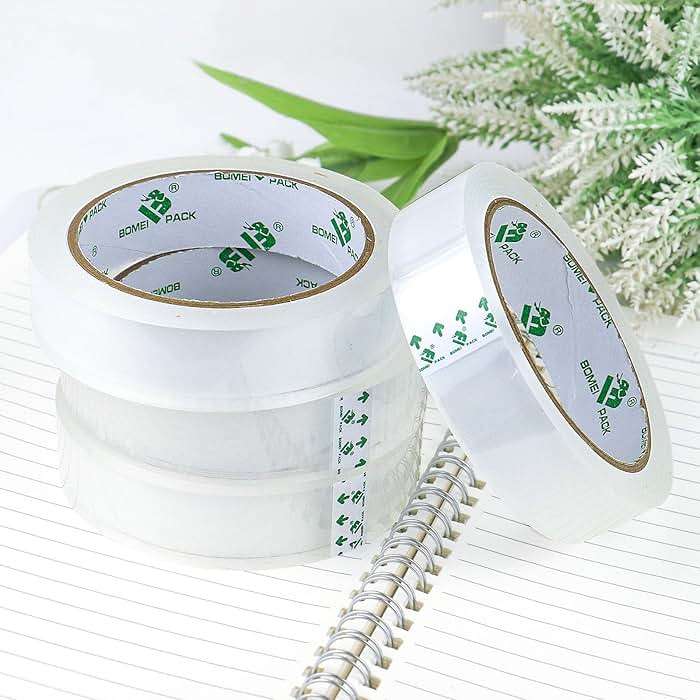 BOMEI PACK 8Rolls Clear Tape Refills for Dispenser, 1 inch x 60yds, Transparent Gift Wrap Tape 3inch Core for Home, Office - Image 6