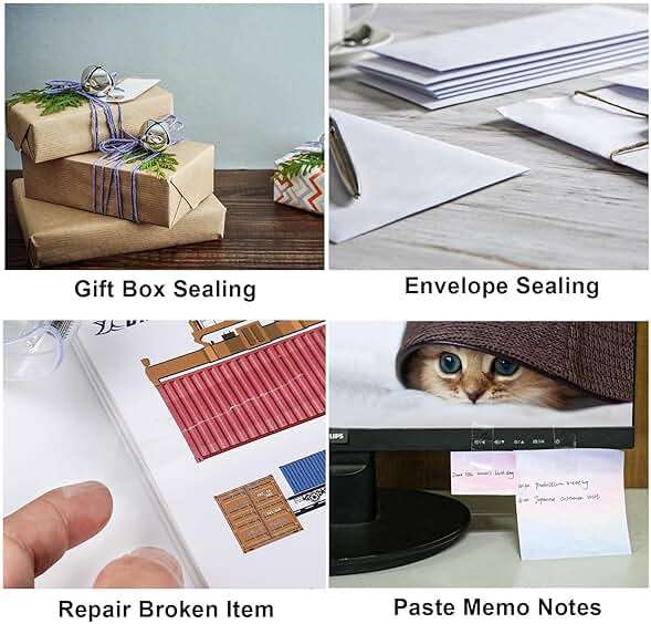 BOMEI PACK 8Rolls Clear Tape Refills for Dispenser, 1 inch x 60yds, Transparent Gift Wrap Tape 3inch Core for Home, Office - Image 7