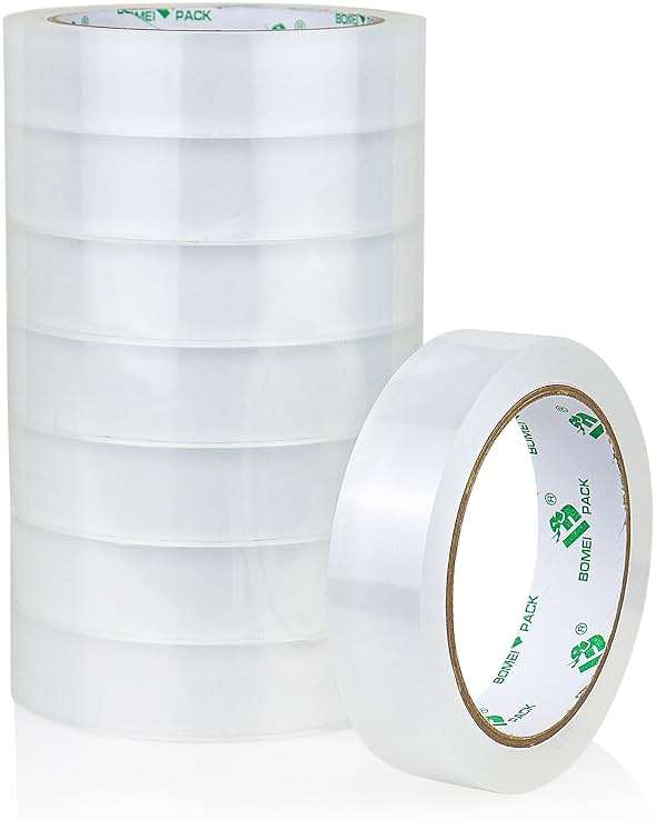 BOMEI PACK 8Rolls Clear Tape Refills for Dispenser, 1 inch x 60yds, Transparent Gift Wrap Tape 3inch Core for Home, Office - Image 8
