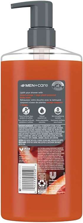 DOVE MEN Blood Orange + Sage Moisturizing Body Wash | #1 Dermatologist Body Wash for Men, Sulfate Free, Paraben Free, & Dye Free | 26oz - Image 2