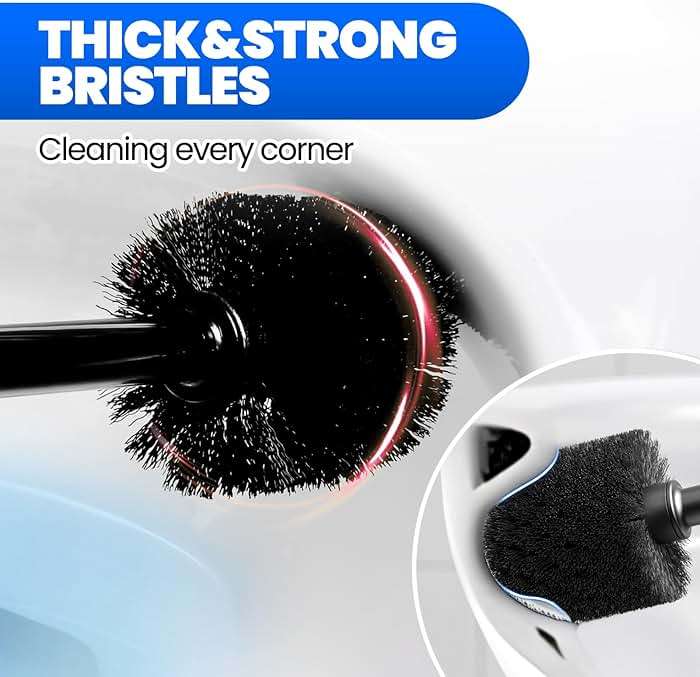 Denvlex 2Pack 2 in 1 Toilet Brush and Plunger Set, Extended Handle Plunger,Toilet Bowl Brush Plunger Set,Bathroom Cleaning Tools,Cleaning Brush,Toilet Brush Plunger Combo(Bright Black) - Image 7